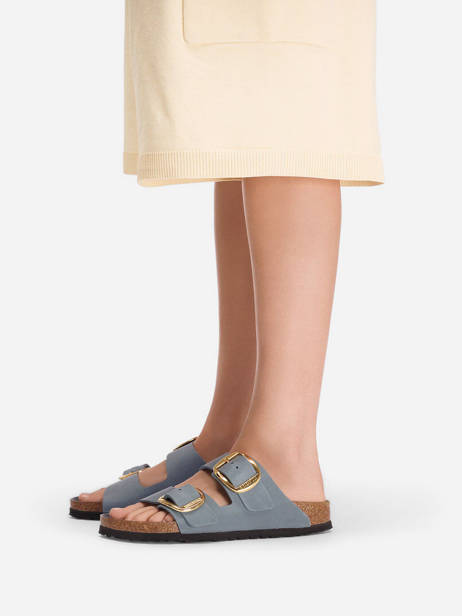 Slippers In Leather Birkenstock Gray accessoires 1032071 other view 1