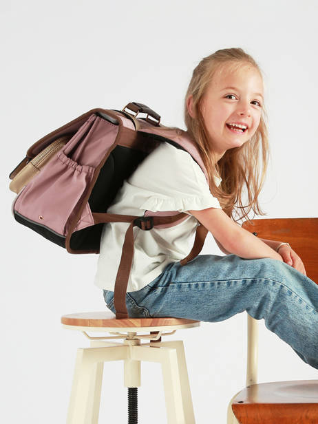 Satchel For Kids 2 Compartments Cameleon Brown vintage fantasy CA38 other view 2