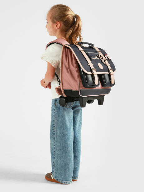 Wheeled Schoolbag For Kids 2 Compartments Vintage Fantasy Cameleon Blue vintage fantasy CR38 other view 1