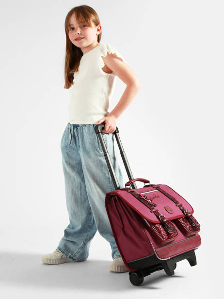 3-compartment Wheeled Satchel Vintage Fantasy Cameleon Violet vintage fantasy CR41 other view 1
