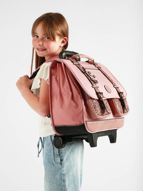 Cartable à Roulettes 3 Compartiments Vintage Fantasy Cameleon Rose vintage fantasy CR41 vue secondaire 2