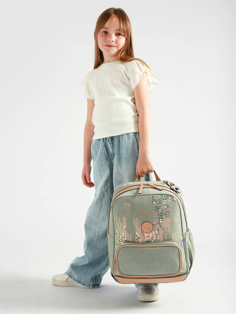 2-compartment Backpack Vintage Fantasy Cameleon Green vintage fantasy SO40 other view 2