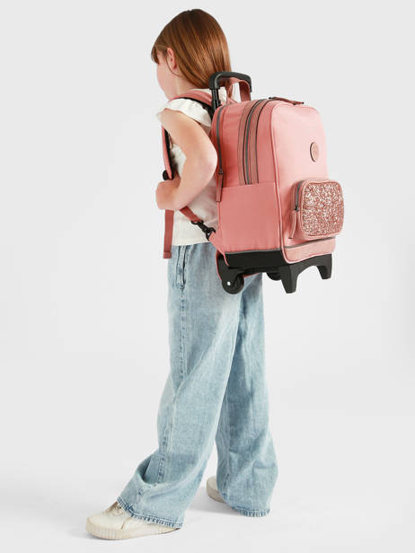 2-compartment Wheeled Schoolbag Cameleon Pink vintage fantasy SR40 other view 2