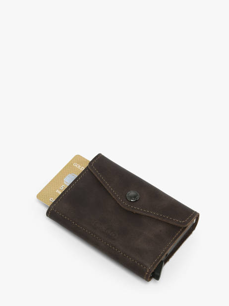 Card Holder Leather Secrid Brown vintage EV other view 2