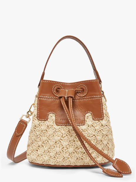 Leather And Raffia Capucine Xs Crossbody Bag Paul marius Beige raphia CAPUXRAP