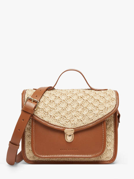 Melle George Raffia And Leather Crossbody Bag Paul marius Beige raphia GEORGRAP