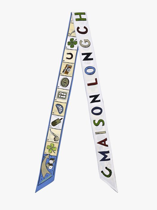 Longchamp Soie gots Scarf Blue