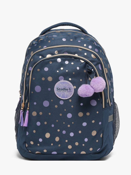 Sac à Dos 2 Compartiments Milky kiss Bleu dazzling dots 1454