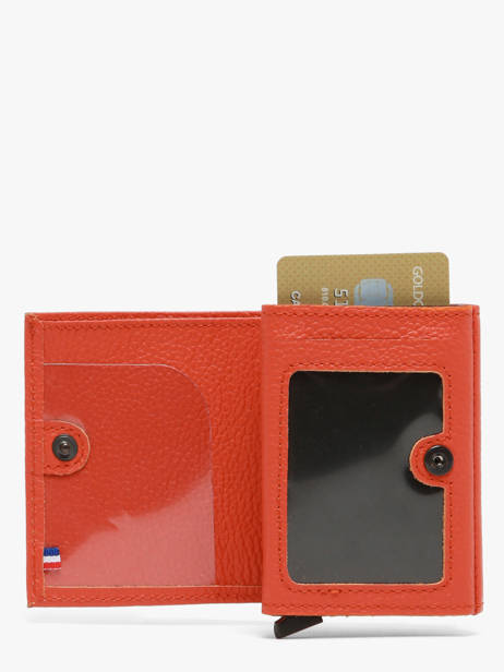 Card Holder Leather Etrier Orange madras EMAD5020 other view 1