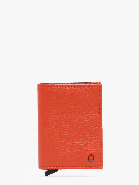 Card Holder Leather Etrier Orange madras EMAD5020