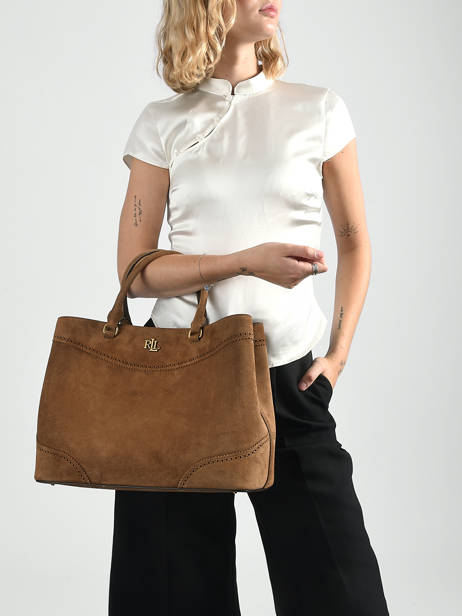 Sac Porté Main Dryden Cuir Lauren ralph lauren Marron dryden 31P15645 vue secondaire 1