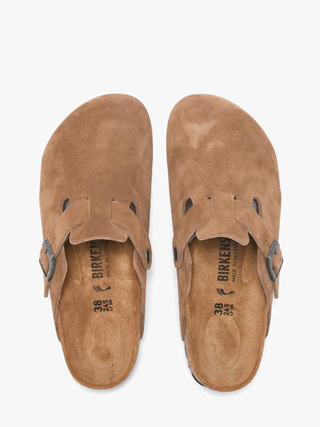 Slippers In Leather Birkenstock Brown unisex 1032795 other view 3