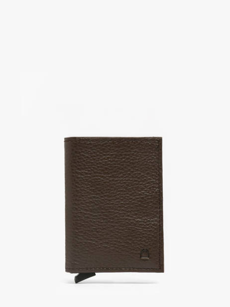 Card Holder Leather Etrier Brown madras EMAD5020