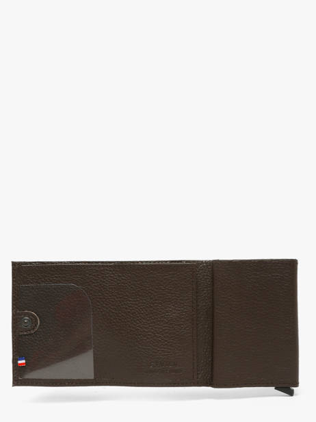 Card Holder Leather Etrier Brown madras EMAD5020 other view 3