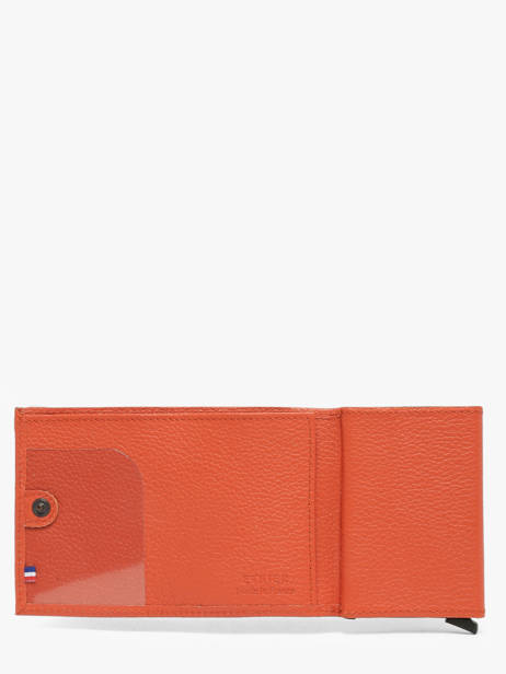 Porte-cartes Cuir Etrier Orange madras EMAD5020 vue secondaire 3