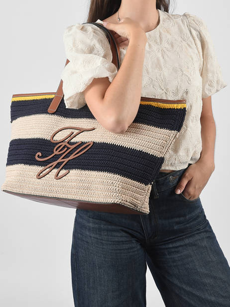Sac Porté épaule Th Nautical Coton Tommy hilfiger Bleu th nautical AW18816 vue secondaire 1