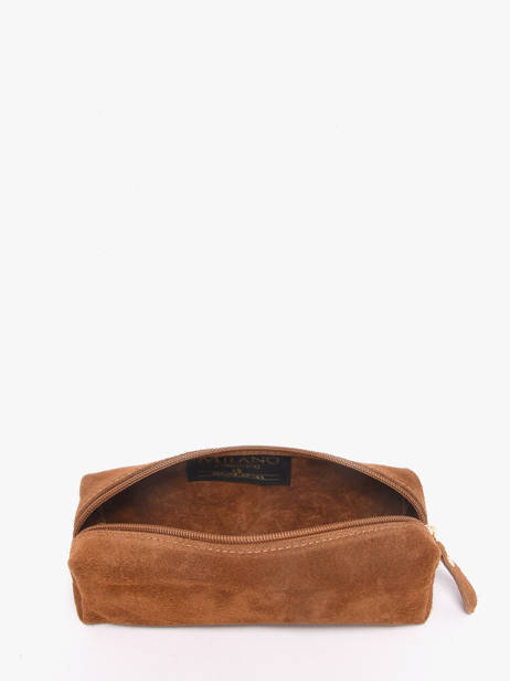 Pouch Leather Milano Brown velvet VE22116O other view 1