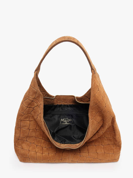 Shoulder Bag Velvet Croco Leather Milano Brown velvet croco CV26061 other view 2