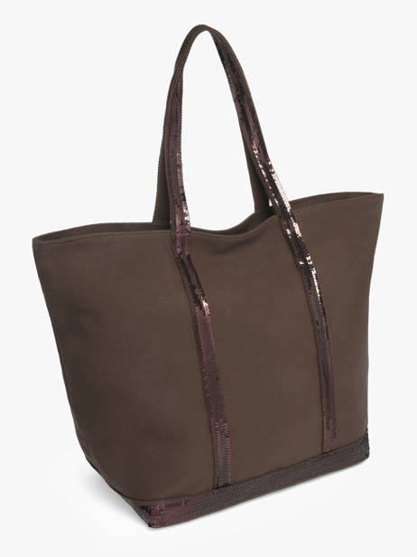 Le Cabas L Zippé Paillettes Vanessa bruno Marron cabas 1V40409 vue secondaire 2
