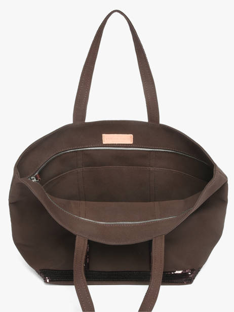Le Cabas L Zippé Paillettes Vanessa bruno Marron cabas 1V40409 vue secondaire 4
