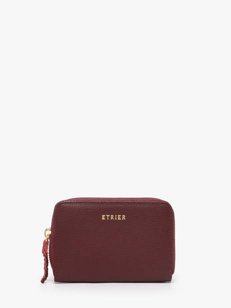 Porte-monnaie Torsade Cuir Etrier Rouge torsade ETOS096M