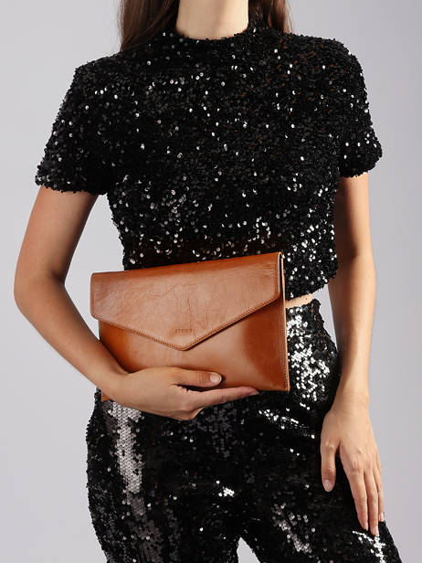 Large Leather Paddock Clutch Bag Etrier Brown paddock EPAD075L other view 1