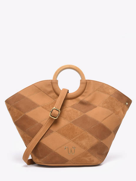 Satchel Neflier Patchwork Woomen Brown neflier patchwork WNET01