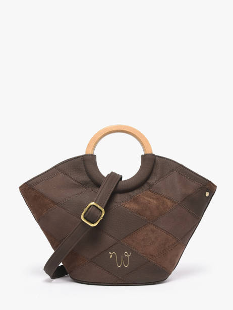Crossbody Bag Neflier Patchwork Woomen Brown neflier patchwork WNET02