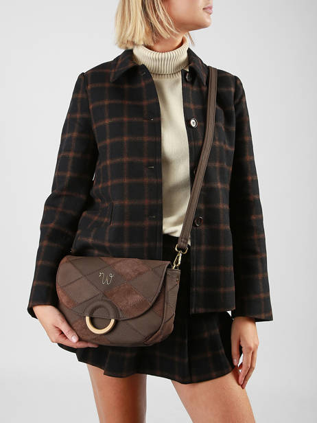Shoulder Bag Neflier Patchwork Woomen Brown neflier patchwork WNET04 other view 1