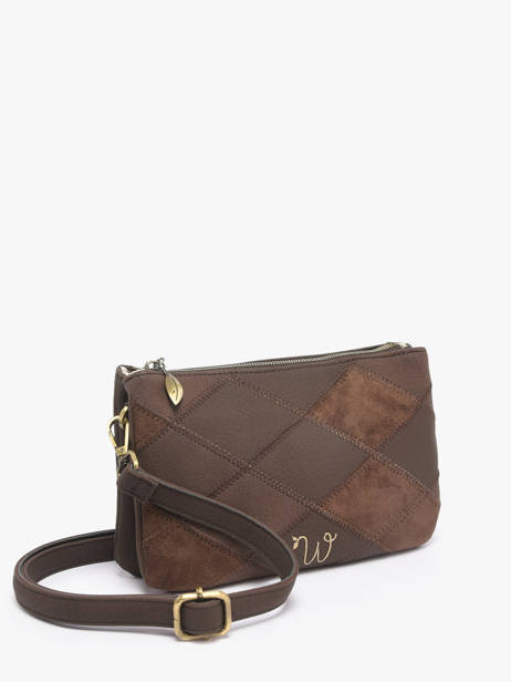 Sac Bandoulière Neflier Patchwork Woomen Marron neflier patchwork WNET45 vue secondaire 2