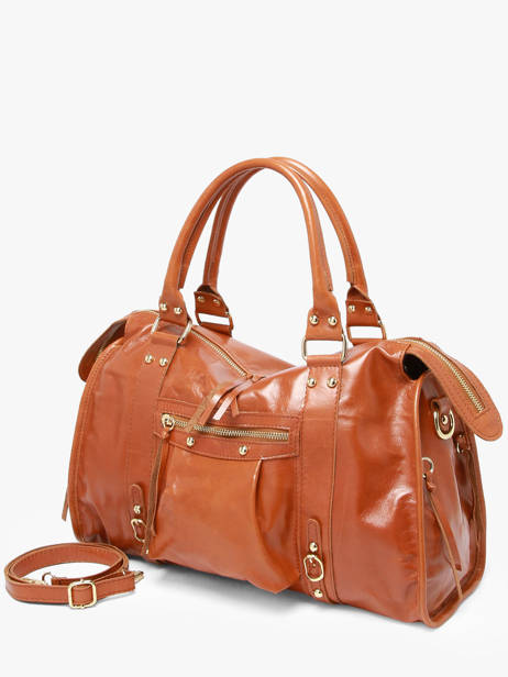 Shoulder Bag Shiny Sauvage Leather A4 Milano Brown shiny sauvage SS24095 other view 1