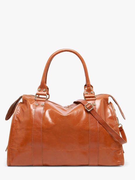 Shoulder Bag Shiny Sauvage Leather A4 Milano Brown shiny sauvage SS24095 other view 3
