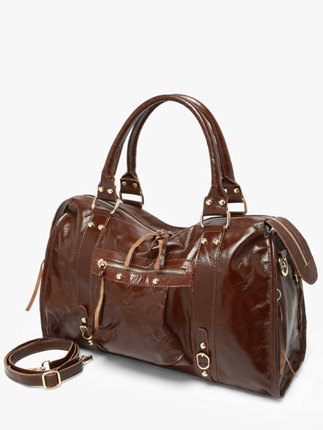 Sac Porté épaule Shiny Sauvage Cuir A4 Milano Marron shiny sauvage SS24095 vue secondaire 2
