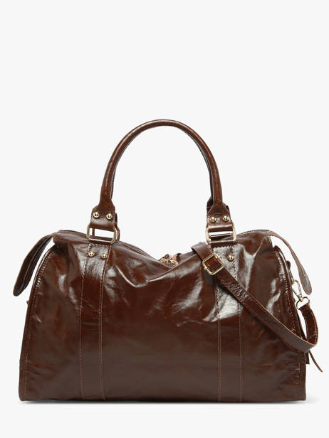 Sac Porté épaule Shiny Sauvage Cuir A4 Milano Marron shiny sauvage SS24095 vue secondaire 4