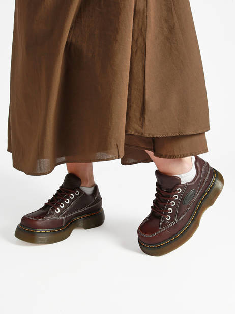 Platform Sneakers In Leather Dr martens Brown women 41129200 other view 1