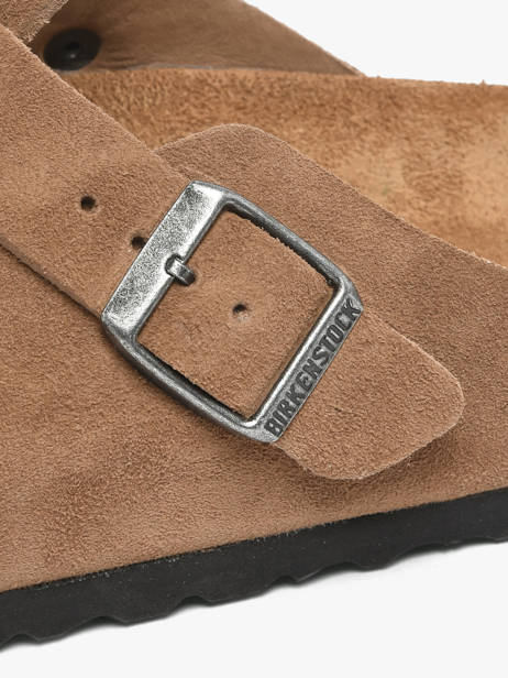 Slippers In Leather Birkenstock Brown unisex 1032795 other view 3