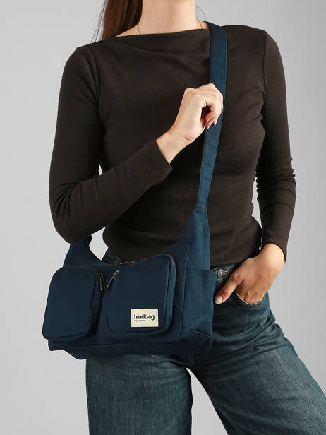 Sac Bandoulière Best Seller Coton Hindbag Bleu best seller EMILE vue secondaire 1