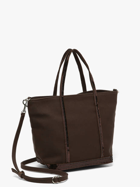 Petit Cabas Zippé Paillettes Vanessa bruno Marron cabas 1V40435 vue secondaire 1