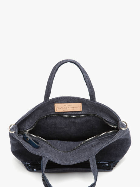 Sac Bandoulière Baby Cabas Lin Paillettes Vanessa bruno Bleu cabas lin 31V40410 vue secondaire 2