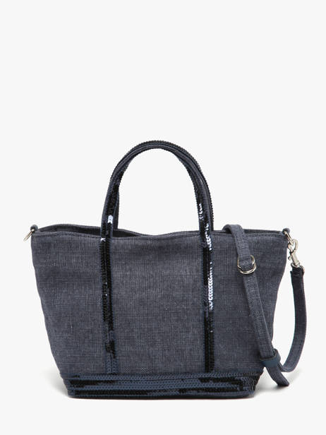 Sac Bandoulière Baby Cabas Lin Paillettes Vanessa bruno Bleu cabas lin 31V40410 vue secondaire 3