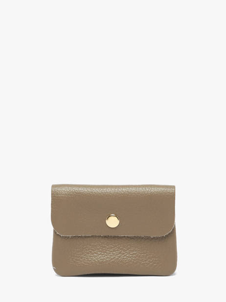 Leather Caviar Coin Purse Milano Brown caviar CA23092O