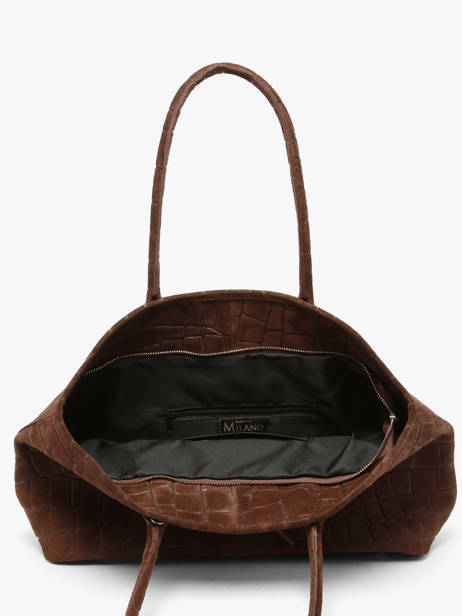 Cabas Velvet Croco Cuir Milano Marron velvet croco CV26063 vue secondaire 2