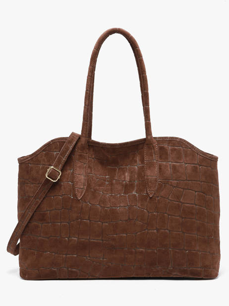Cabas Velvet Croco Cuir Milano Marron velvet croco CV26063 vue secondaire 3
