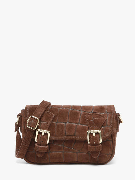 Shoulder Bag Velvet Croco Leather Milano Brown velvet croco CV26062