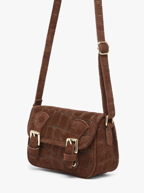 Shoulder Bag Velvet Croco Leather Milano Brown velvet croco CV26062 other view 1