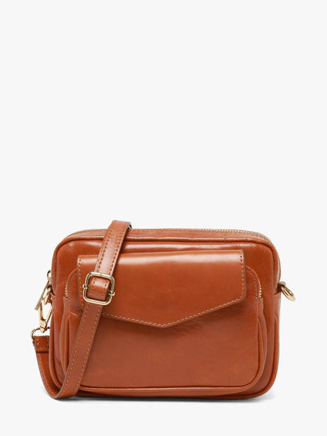 Shoulder Bag Shiny Sauvage Leather Milano Brown shiny sauvage SS25067