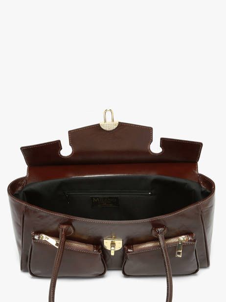 Baguette Bag Shiny Sauvage Leather Milano Brown shiny sauvage SS26063 other view 2