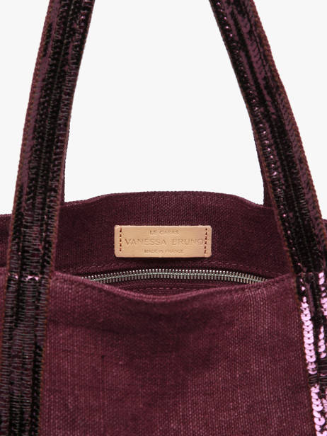 Large Le Cabas Tote Bag Linnen Sequins Vanessa bruno Violet cabas lin 31V40315 other view 3