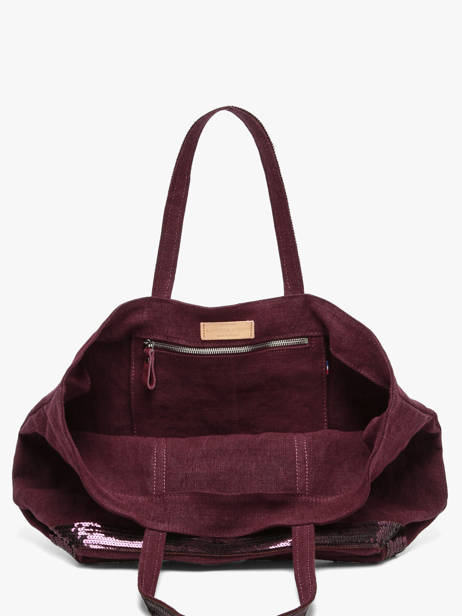 Large Le Cabas Tote Bag Linnen Sequins Vanessa bruno Violet cabas lin 31V40315 other view 4