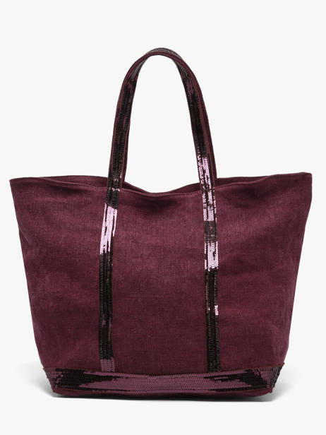Large Le Cabas Tote Bag Linnen Sequins Vanessa bruno Violet cabas lin 31V40315 other view 5
